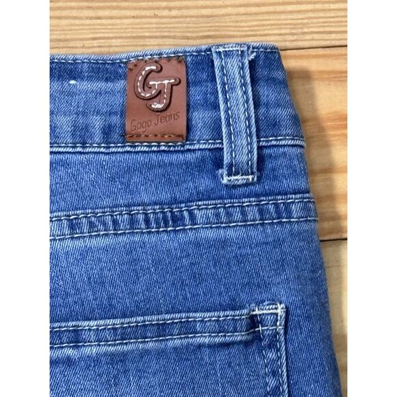 Gogo Jeans USA Juniors Size 9 High Rise Flared Leg Frayed Hem - Picture 6 of 12